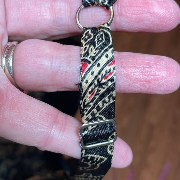 Vintage Black Satin Print Chemise,  Large - Picture 5 of 7